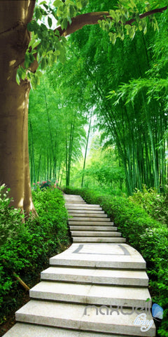 Image of 3D Forest Lane Tree Corridor Entrance Wall Mural Decals Art Print Wallpaper 040