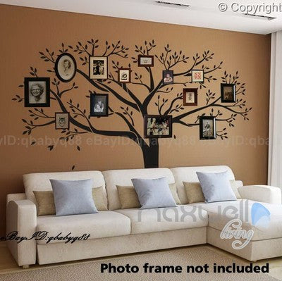 Image of Giant Family Tree Wall Stickers Vinyl Art Home Photo Decals Room Decor Mural Anniversary Wedding Valentines Day Gift