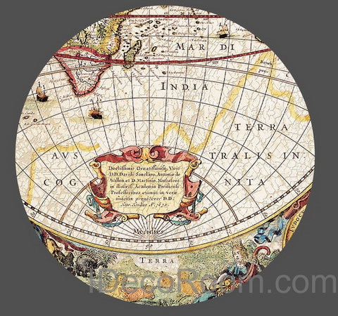 Image of Vintage HD World Map Wallpaper Wall Decals Wall Art Print Mural Home Decor Office Business Indoor Deco