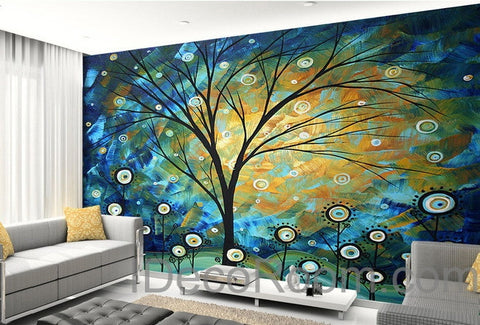Image of 3D Starry Trees Lolliepop Flower Wall Mural Wallpaper Wall Decals Wall Art Print Home Decor Indoor Bussiness Office Wall Paper