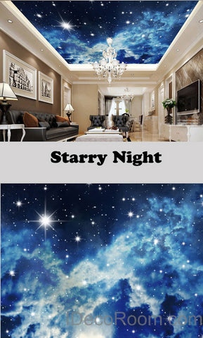 Image of 3D Starry Night Galexy Ceiling Wall Mural Wall paper Decal Wall Art Print Deco Kids wallpaper