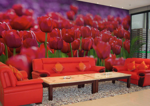 Image of Red Tulip Wall Paper Wall Print Decal Wall Deco Indoor wall