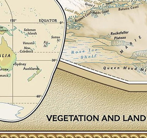 Image of Classic World Map Wallpaper Wall Decals Wall Art Print Mural Home Decor Indoor Office Business Deco IDCWP-00007m