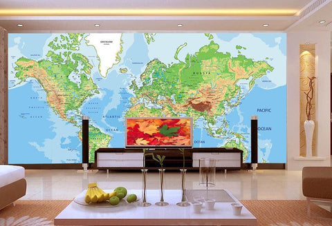 Image of Business World Map 2 Wallpaper Wall Decals Wall Art Wall Print Mural Home Decor Gift Office