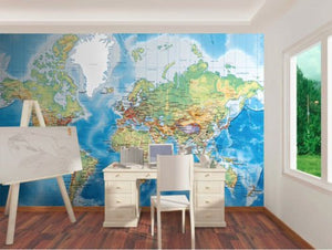 Business World Map 1 Wallpaper Wall Decals Wall Art Wall Print Mural Home Decor Gift Office