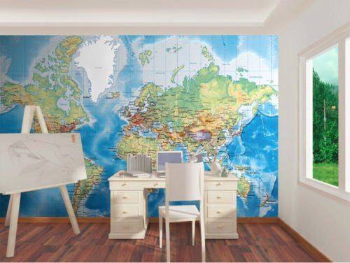 Business World Map 1 Wallpaper Wall Decals Wall Art Wall Print Mural H ...