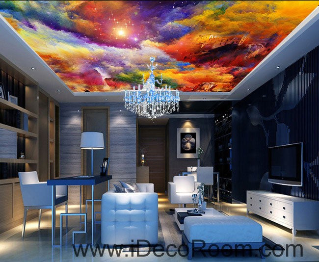 Colorful Clouds 00059 Ceiling Wall Mural Wall paper Decal Wall Art Print Decor Kids wallpaper