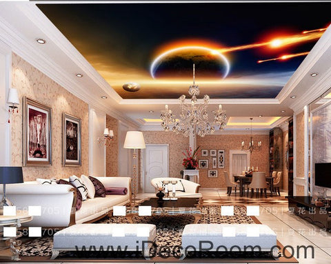 Image of Planet Outer Space Comet 00061 Ceiling Wall Mural Wall paper Decal Wall Art Print Decor Kids wallpaper
