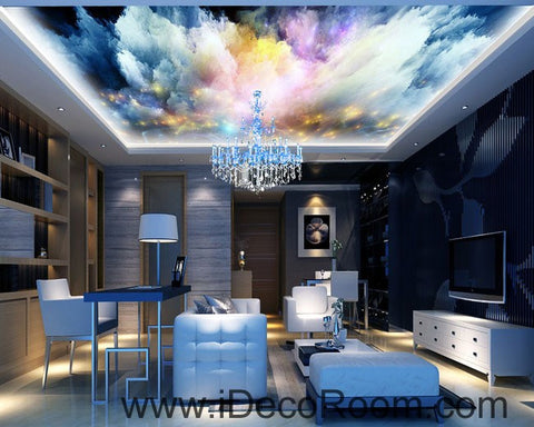 Image of Colorful Light Clouds 00065 Ceiling Wall Mural Wall paper Decal Wall Art Print Decor Kids wallpaper