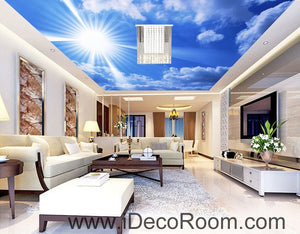Sunny Day Clouds Blue Sky 00068 Ceiling Wall Mural Wall paper Decal Wall Art Print Decor Kids wallpaper