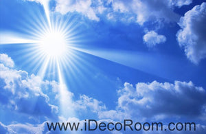 Sunny Day Clouds Blue Sky 00068 Ceiling Wall Mural Wall paper Decal Wall Art Print Decor Kids wallpaper