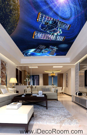 Satellite Earth Outerspace Planet 00078 Ceiling Wall Mural Wall paper Decal Wall Art Print Decor Kids wallpaper