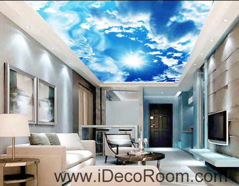 Image of Sunshine Clouds Blue Sky 00082 Ceiling Wall Mural Wall paper Decal Wall Art Print Decor Kids wallpaper