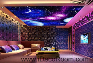 Planets Outerspace Night Sky 00088 Ceiling Wall Mural Wall paper Decal Wall Art Print Decor Kids wallpaper