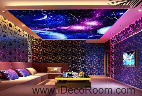 Image of Planets Outerspace Night Sky 00088 Ceiling Wall Mural Wall paper Decal Wall Art Print Decor Kids wallpaper