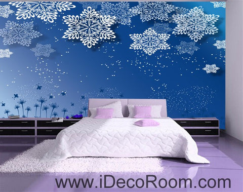 Image of Snowflakes Flower 00091 Ceiling Wall Mural Wall paper Decal Wall Art Print Decor Kids wallpaper