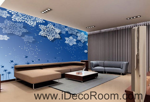 Image of Snowflakes Flower 00091 Ceiling Wall Mural Wall paper Decal Wall Art Print Decor Kids wallpaper