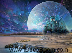 Big Moon Castle Night Fog Star 00092 Ceiling Wall Mural Wall paper Decal Wall Art Print Decor Kids wallpaper