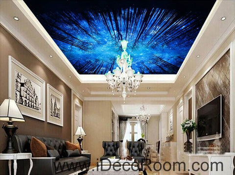 Image of Star Night Forest Sky 00099 Ceiling Wall Mural Wall paper Decal Wall Art Print Decor Kids wallpaper