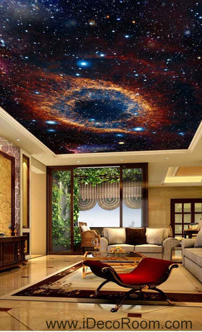 Image of Nebula Star Cirble Universe Wallpaper Wall Decals Wall Art Print Business Kids Wall Paper Nursery Mural Home Decor Removable Wall Stickers Ceiling Decal