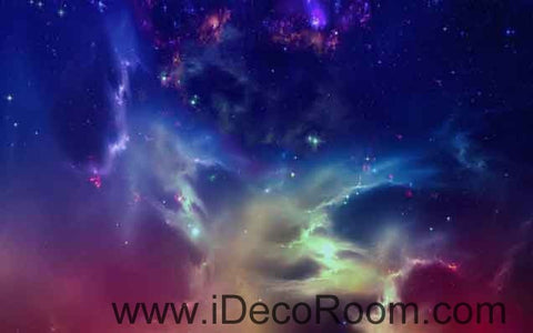Image of Galaxy Night Sky Star Light Wallpaper Wall Decals Wall Art Print Business Kids Wall Paper Nursery Mural Home Decor Removable Wall Stickers Ceiling Decal