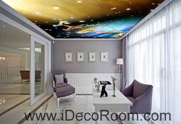 Libra Star Sign Goden Light Wallpaper Wall Decals Wall Art Print Business Kids Wall Paper Nursery Mural Home Decor Removable Wall Stickers Ceiling Decal