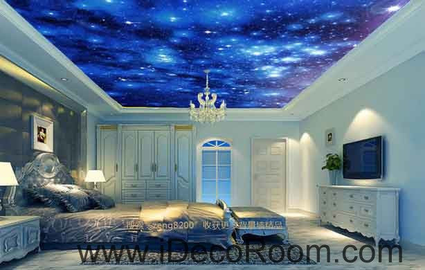 Twinkle Stars Night Sky Wallpaper Wall Decals Wall Art Print Business Kids Wall Paper Nursery Mural Home Decor Removable Wall Stickers Ceiling Decal