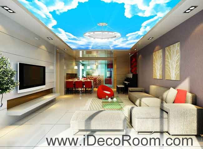 Sunlight Heaven Stage Clouds Sky Wallpaper Wall Decals Wall Art Print Business Kids Wall Paper Nursery Mural Home Decor Removable Wall Stickers Ceiling Decal