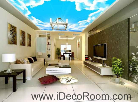 Image of Sunlight Heaven Stage Clouds Sky Wallpaper Wall Decals Wall Art Print Business Kids Wall Paper Nursery Mural Home Decor Removable Wall Stickers Ceiling Decal