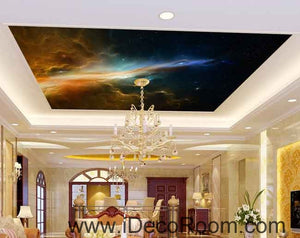 Nebula Star Night Universe Wallpaper Wall Decals Wall Art Print Business Kids Wall Paper Nursery Mural Home Decor Removable Wall Stickers Ceiling Decal