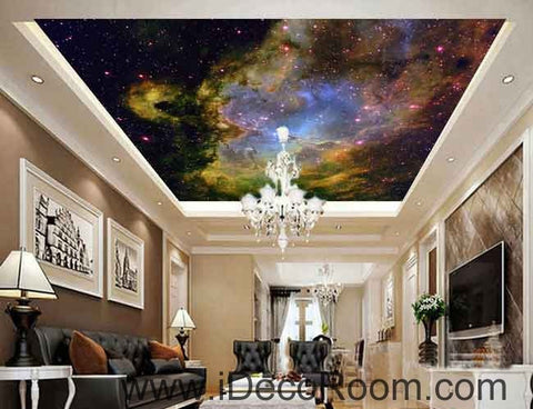 Image of Nebula Clouds Star Wallpaper Wall Decals Wall Art Print Business Kids Wall Paper Nursery Mural Home Decor Removable Wall Stickers Ceiling Decal