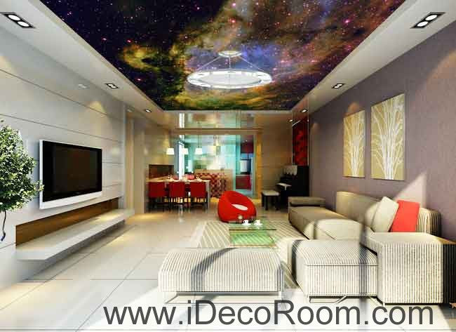 Nebula Clouds Star Wallpaper Wall Decals Wall Art Print Business Kids Wall Paper Nursery Mural Home Decor Removable Wall Stickers Ceiling Decal