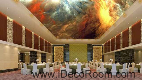 Image of Colourful Marble Cloud Pattern Wallpaper Wall Decals Wall Art Print Business Kids Wall Paper Nursery Mural Home Decor Removable Wall Stickers Ceiling Decal