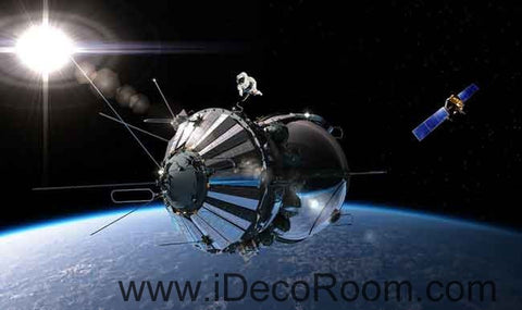 Image of Space Craft Outerspace Wallpaper Wall Decals Wall Art Print Business Kids Wall Paper Nursery Mural Home Decor Removable Wall Stickers Ceiling Decal