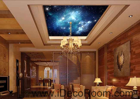 Image of Starry Sky Galaxy Space Wallpaper Wall Decals Wall Art Print Business Kids Wall Paper Nursery Mural Home Decor Removable Wall Stickers Ceiling Decal