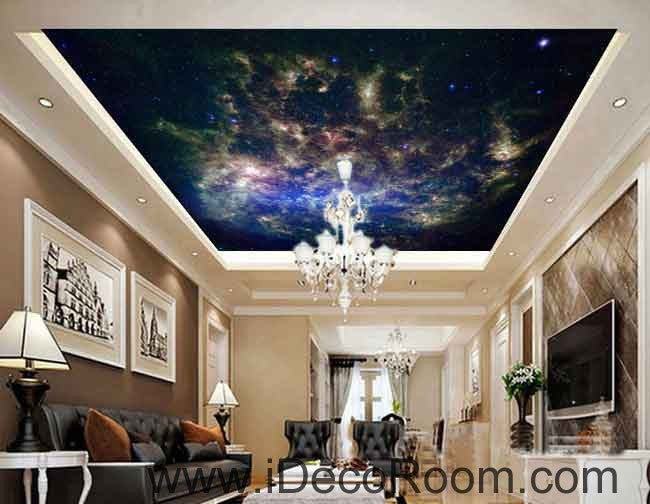 Star Nebula Wallpaper Wall Decals Wall Art Print Business Kids Wall Paper Nursery Mural Home Decor Removable Wall Stickers Ceiling Decal