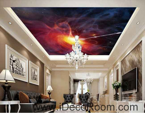 Image of Smoky Starlight Shooting Wallpaper Wall Decals Wall Art Print Business Kids Wall Paper Nursery Mural Home Decor Removable Wall Stickers Ceiling Decal
