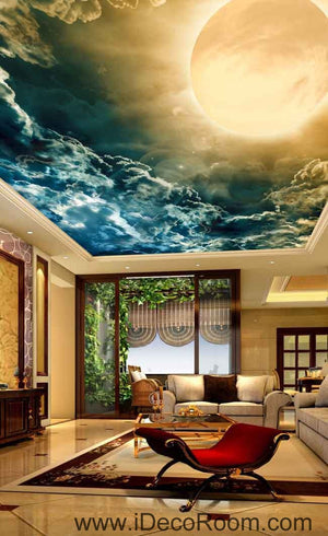 Sunlignt Solar Clouds  Wallpaper Wall Decals Wall Art Print Business Kids Wall Paper Nursery Mural Home Decor Removable Wall Stickers Ceiling Decal