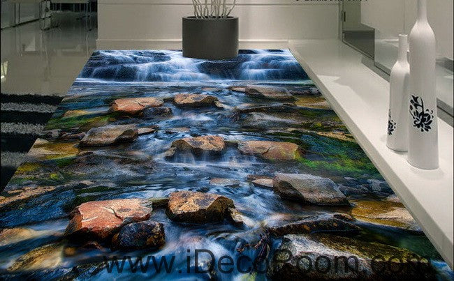 3D River Stones SKE2201 Floor WallPaper Print Decal Epoxy Floor