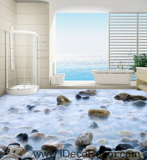 Fog Stone Rock 00028 Floor Decals 3D Wallpaper Wall Mural Stickers Print Art Bathroom Decor Living Room Kitchen Waterproof Business Home Office Gift