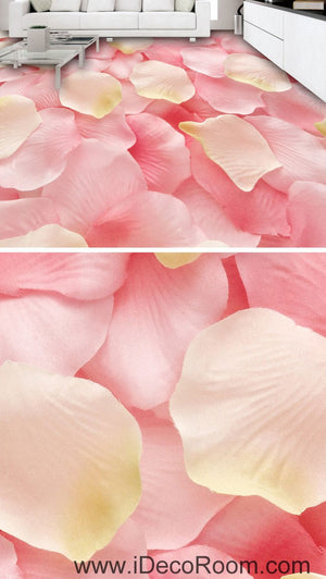 Pink Rose Petals Full 00047 Floor Decals 3D Wallpaper Wall Mural Stickers Print Art Bathroom Decor Living Room Kitchen Waterproof Business Home Office Gift