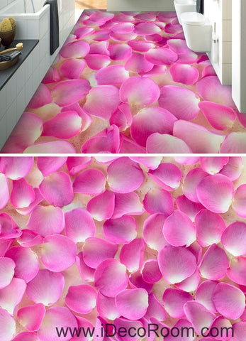 Image of Baby Pink Flower Petals Full 00051 Floor Decals 3D Wallpaper Wall Mural Stickers Print Art Bathroom Decor Living Room Kitchen Waterproof Business Home Office Gift