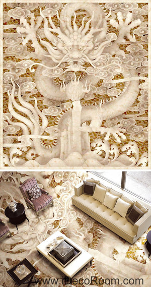 Flying Dragon Clouds 00053 Floor Decals 3D Wallpaper Wall Mural Stickers Print Art Bathroom Decor Living Room Kitchen Waterproof Business Home Office Gift