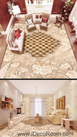 Image of Flower Dot Carpet Shape 00054 Floor Decals 3D Wallpaper Wall Mural Stickers Print Art Bathroom Decor Living Room Kitchen Waterproof Business Home Office Gift