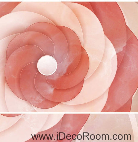 Image of Pink Flower Circle 00056 Floor Decals 3D Wallpaper Wall Mural Stickers Print Art Bathroom Decor Living Room Kitchen Waterproof Business Home Office Gift