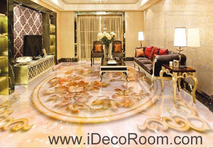 Phoenix Peony Flower Pattern 00057 Floor Decals 3D Wallpaper Wall Mural Stickers Print Art Bathroom Decor Living Room Kitchen Waterproof Business Home Office Gift