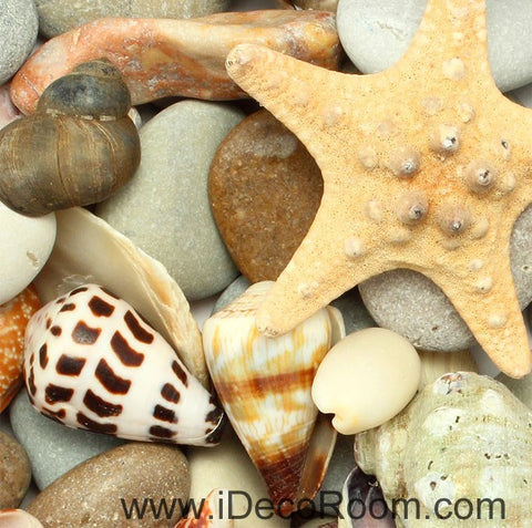 Image of Trumpet Shell Starfish Stone 00058 Floor Decals 3D Wallpaper Wall Mural Stickers Print Art Bathroom Decor Living Room Kitchen Waterproof Business Home Office Gift