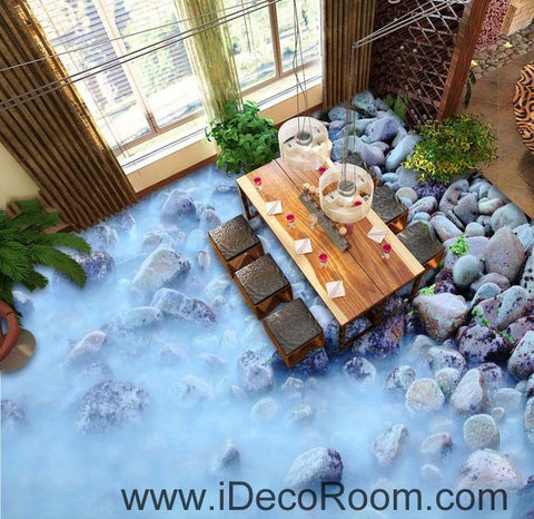 Image of Fog Stones Rock 00063 Floor Decals 3D Wallpaper Wall Mural Stickers Print Art Bathroom Decor Living Room Kitchen Waterproof Business Home Office Gift