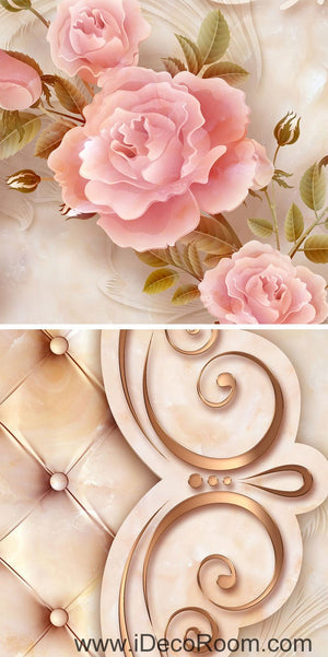 Large Rose Leaves Edge Pattern 00066 Floor Decals 3D Wallpaper Wall Mural Stickers Print Art Bathroom Decor Living Room Kitchen Waterproof Business Home Office Gift