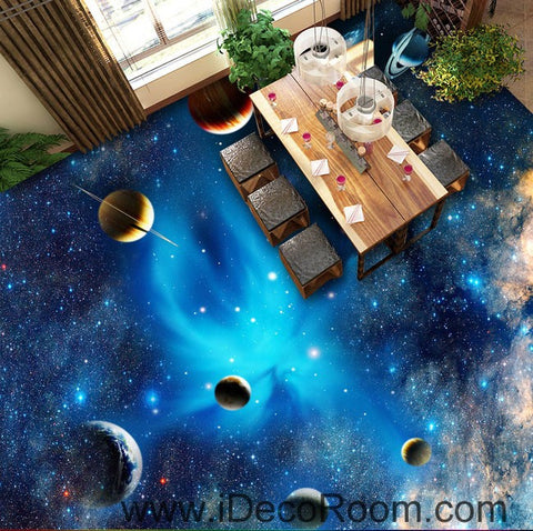 Image of Planet Universe Galexy 00068 Kids Nursery Floor Decals 3D Wallpaper Wall Mural Stickers Print Art Bathroom Decor Living Room Kitchen Waterproof Business Home Office Gift